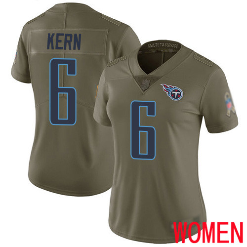Tennessee Titans Limited Olive Women Brett Kern Jersey NFL Football #6 2017 Salute to Service